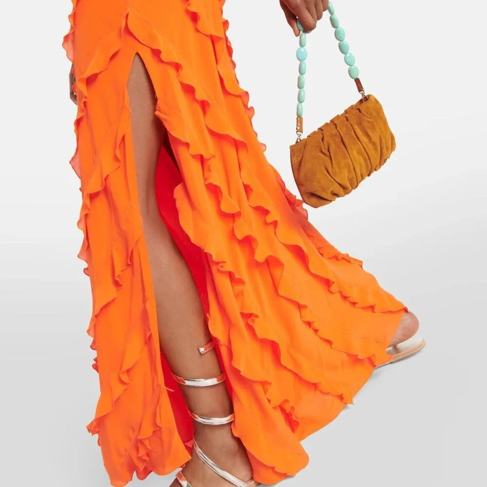 Staud Elvire Ruffle-trimmed Open Back Crepe Maxi Dress - Picture 6 of 6